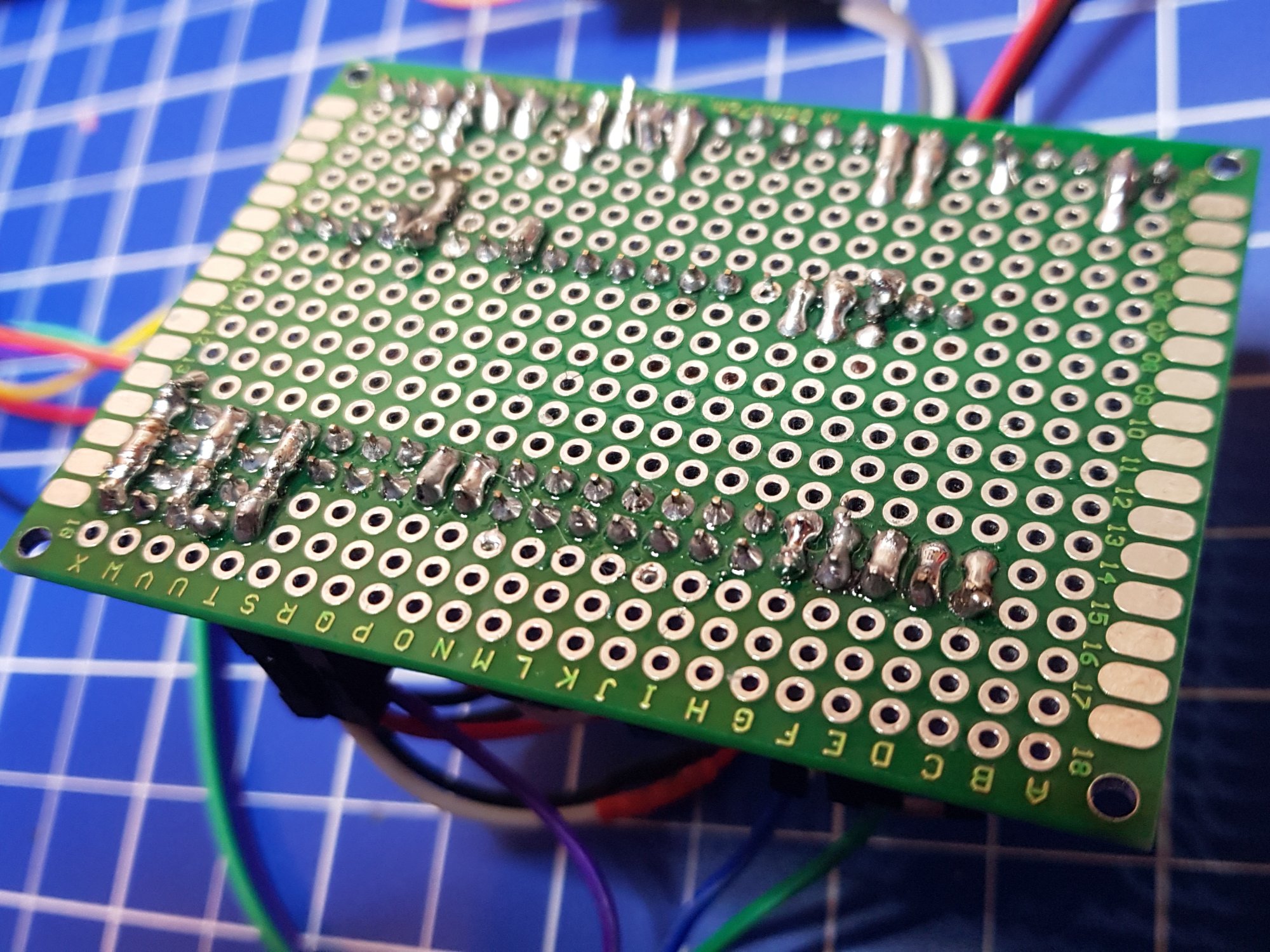 bottom view of the perfboard